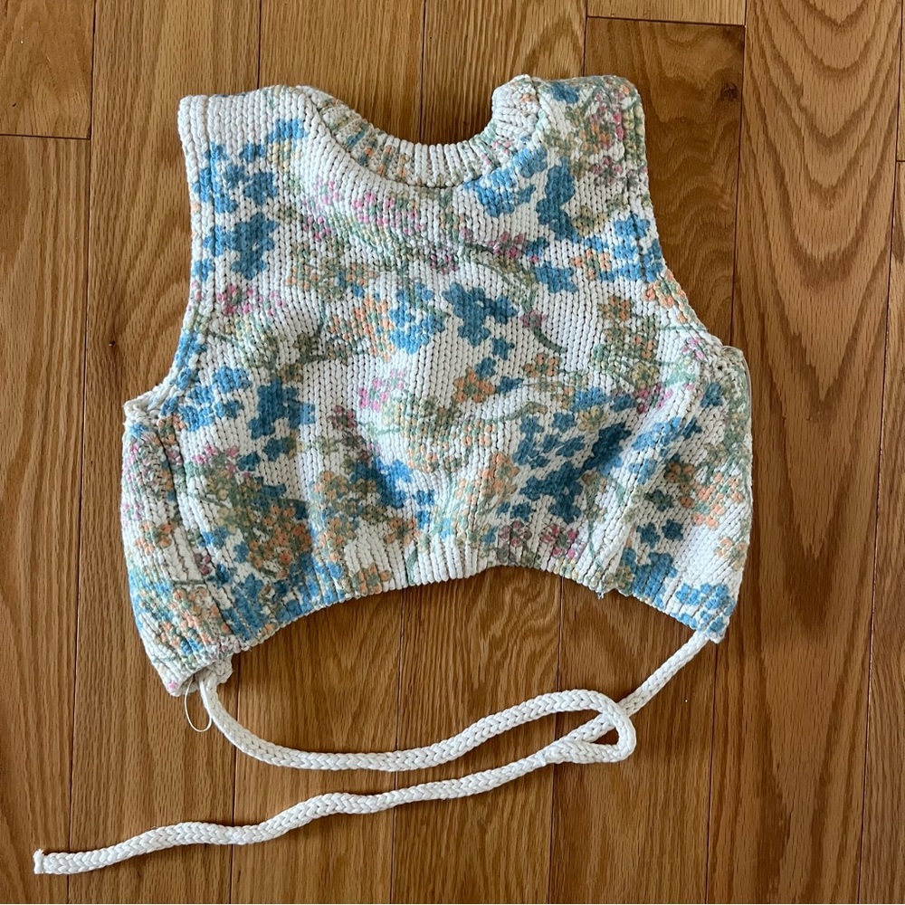 Zara knit open back crop top